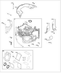 Cylinder Group Diagram and Parts List for 61A777-0103-J1  Briggs and Stratton Engine